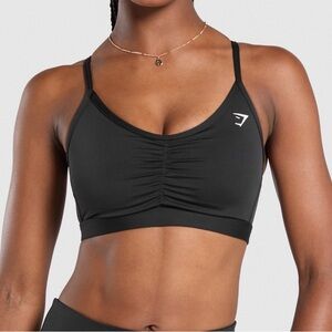 Gymshark Ruched Sports Bra | Size S | Black